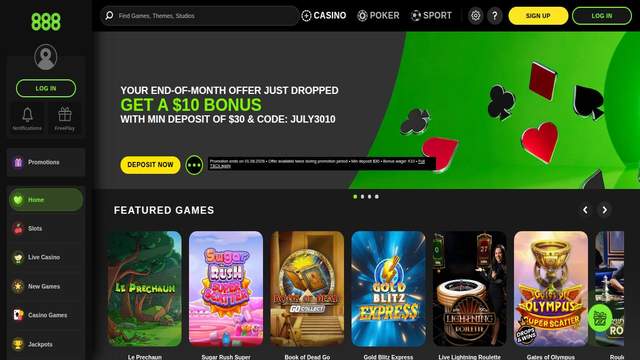 888Casino casino screenshot